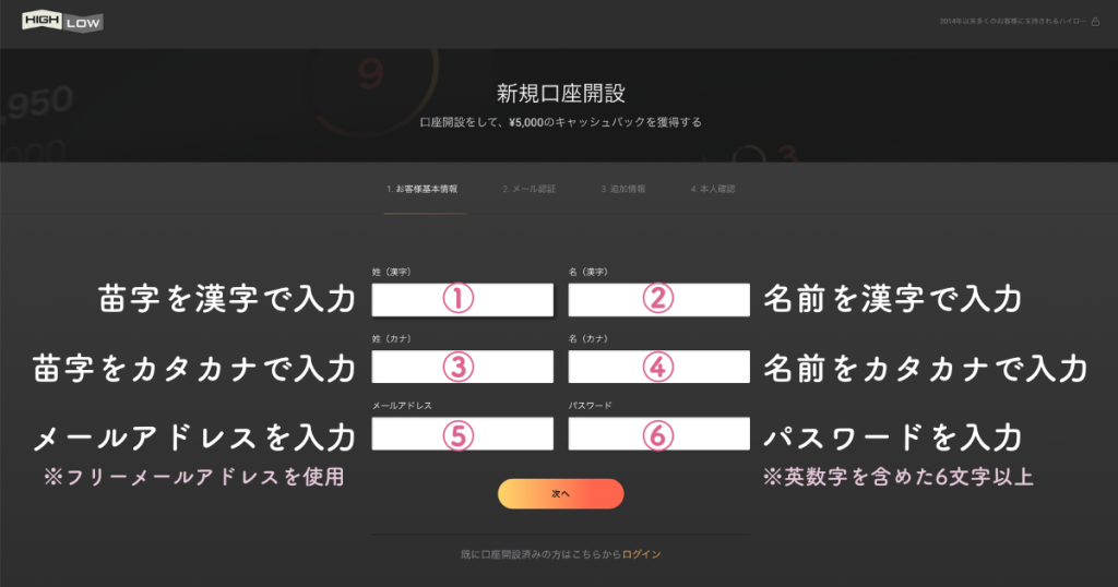 STEP2：お客様基本情報を入力する