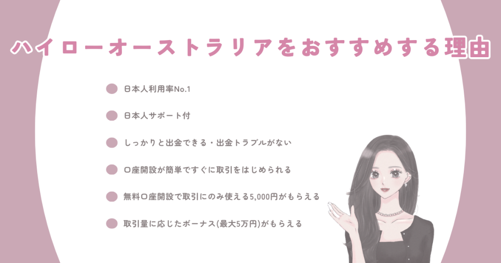 ハイローオーストラリアの口座開設が安心な理由